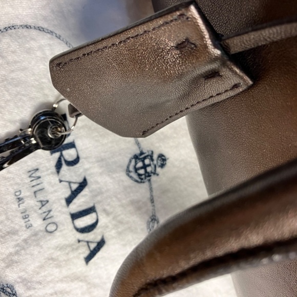 Authentic PRADA BAULETTO Purse Colour CACAO Mordore BL0542 Rare w/ Certificate - Picture 6 of 16